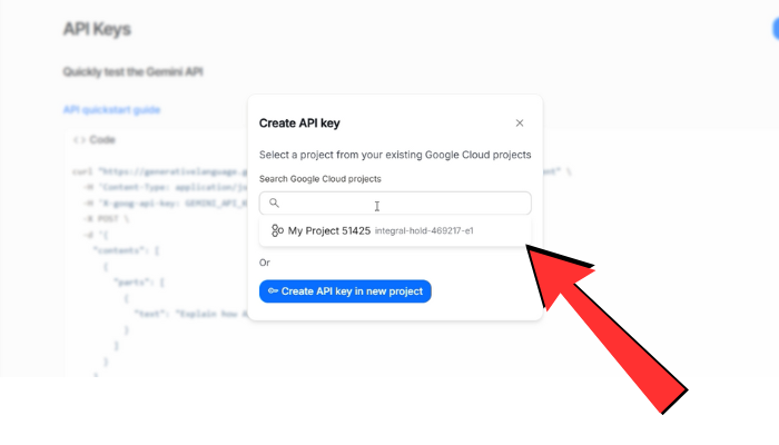 Select Google Cloud Project